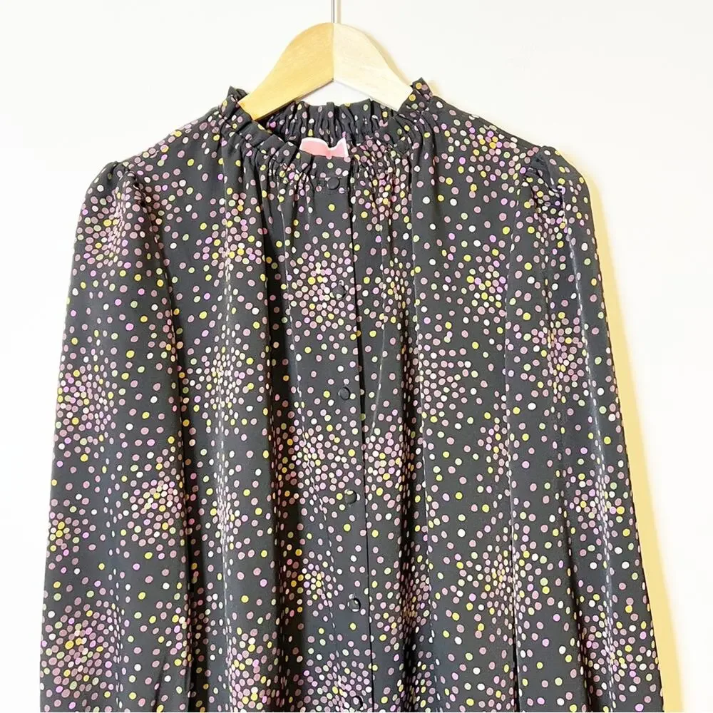 Kate Spade Disco Dots Ruffle Shirtdress‎ Size 6